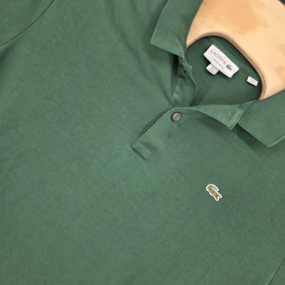 Lacoste Polo Shirt Men XL 6 Green Short Sleeve Preppy Logo Tennis Regular Fit